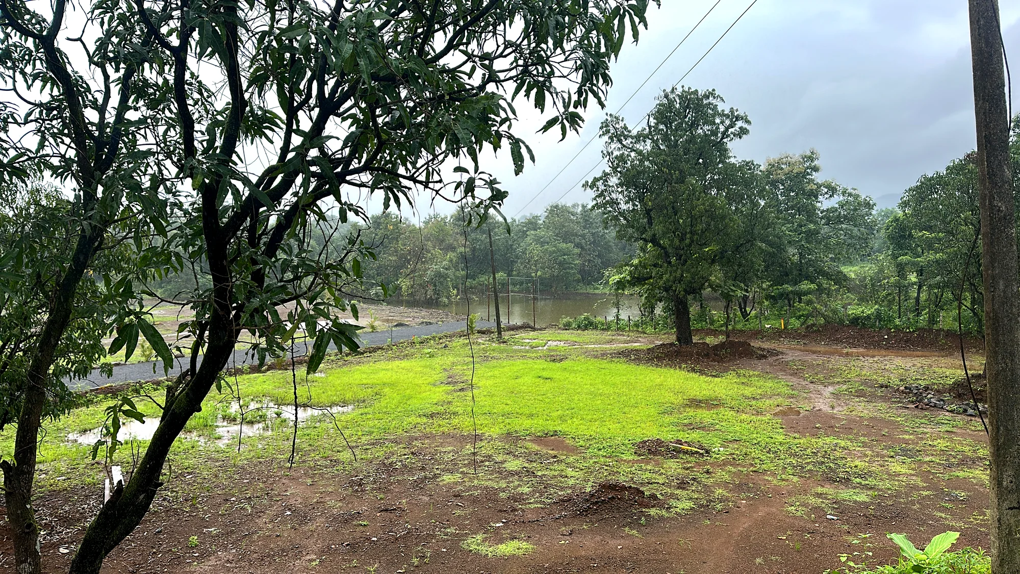 Early groundwork underway on the Elements site at Pali Khopoli during the monsoon